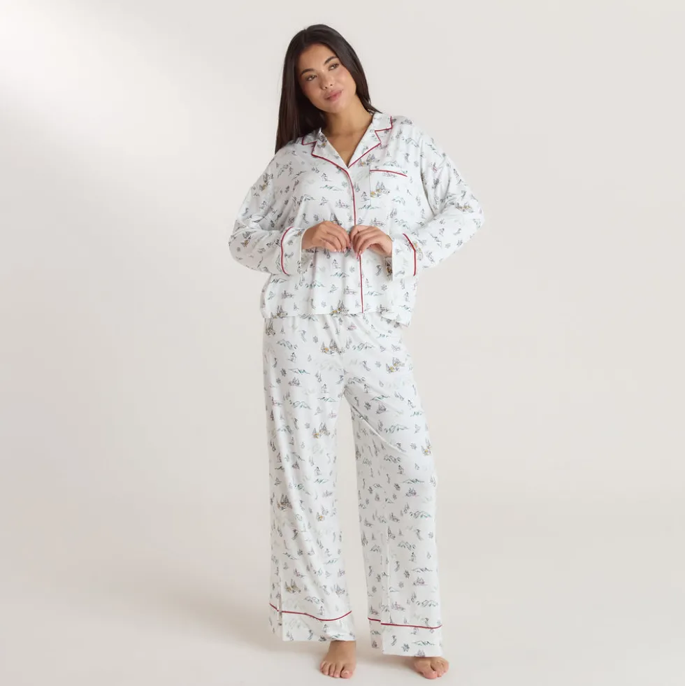 Alpine Dreams Pyjamahemd - Ski Muster