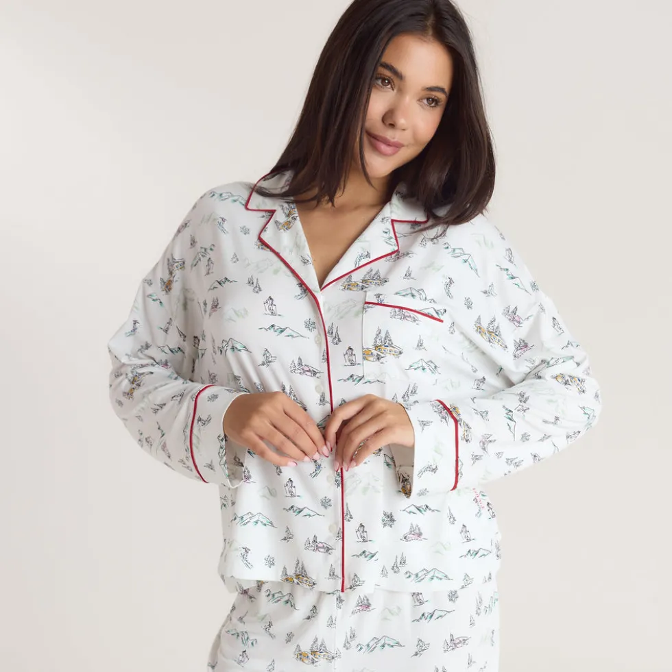 Alpine Dreams Pyjamahemd - Ski Muster