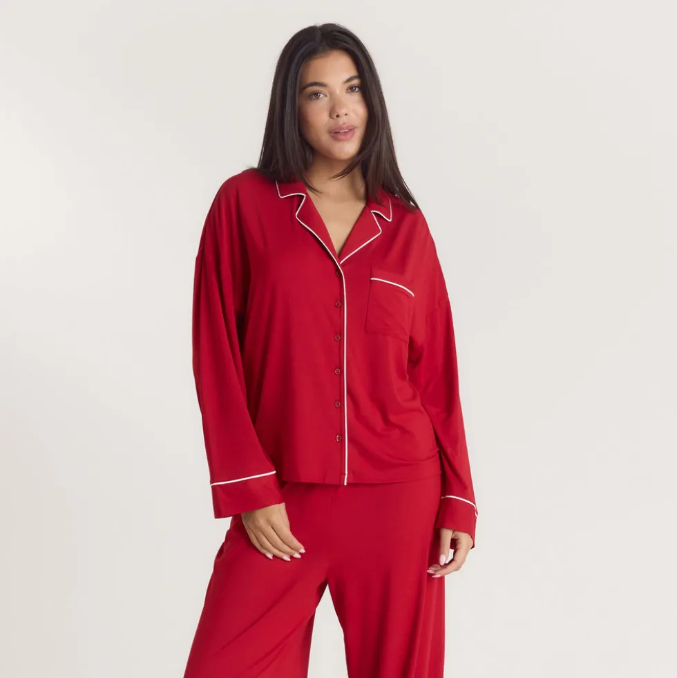 Alpine Dreams Pyjamahemd - Rot