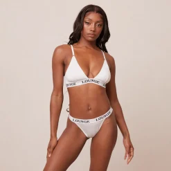 Bamboo Triangle BH und String/Slip Set - Ganz Weiß
