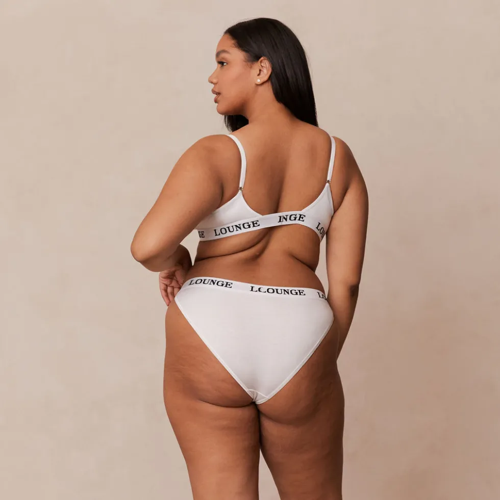 Bamboo Triangle BH und String/Slip Set - Ganz Weiß