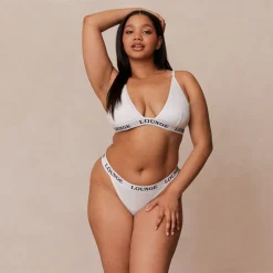 Bamboo Triangle BH und String/Slip Set - Ganz Weiß