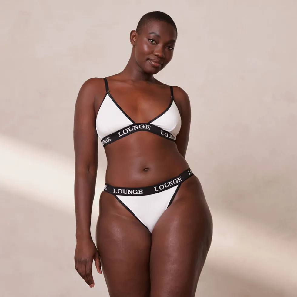 Bamboo Triangle BH und String/Slip Set - Weiß