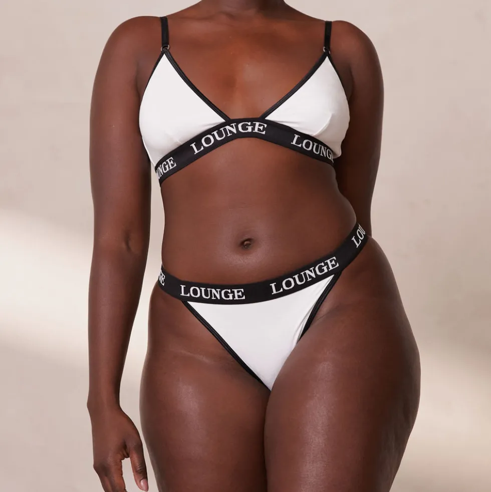 Bamboo Triangle BH und String/Slip Set - Weiß