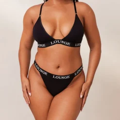 Bamboo Triangle BH und String/Slip Set - Ganz Schwarz