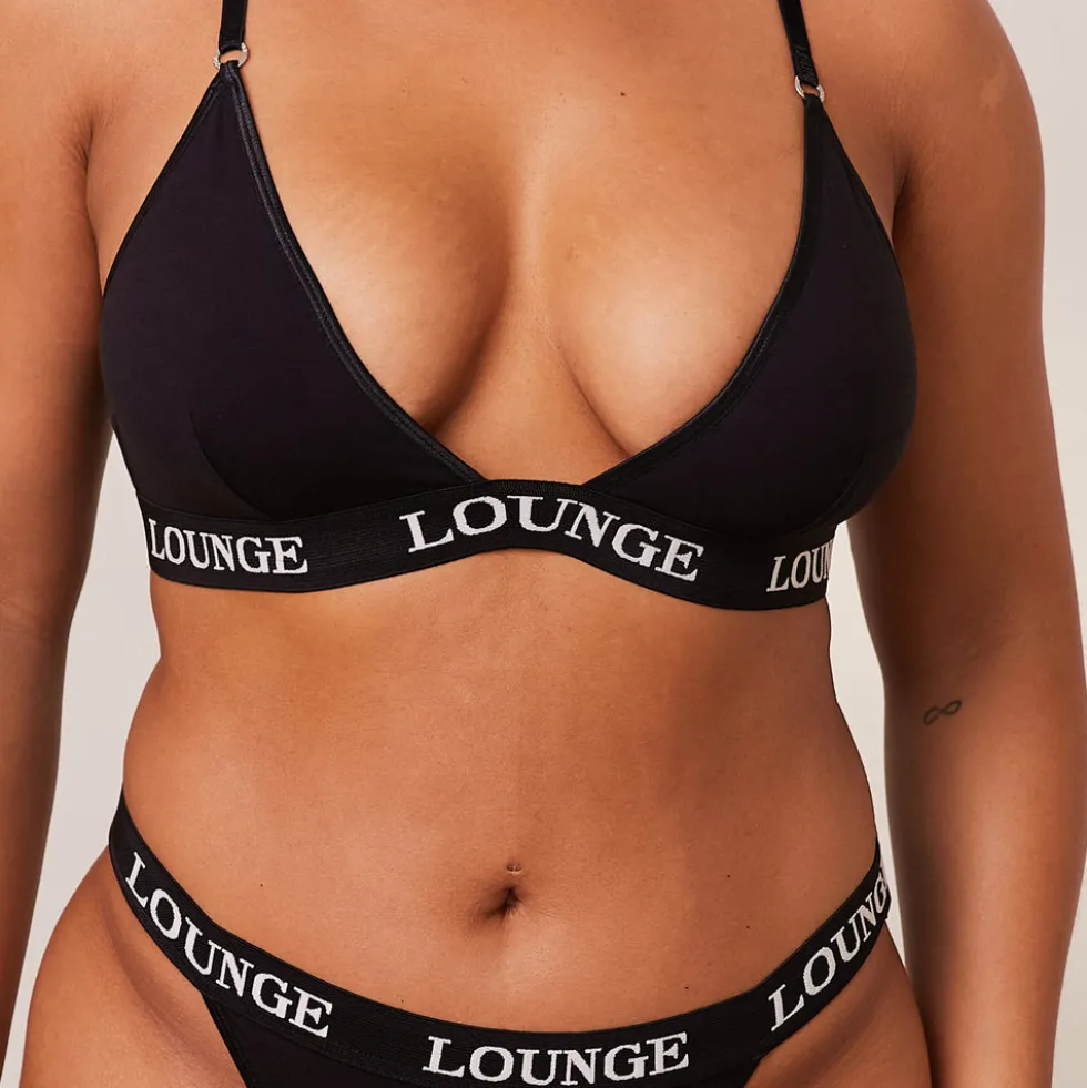 Bamboo Triangle BH und String/Slip Set - Ganz Schwarz