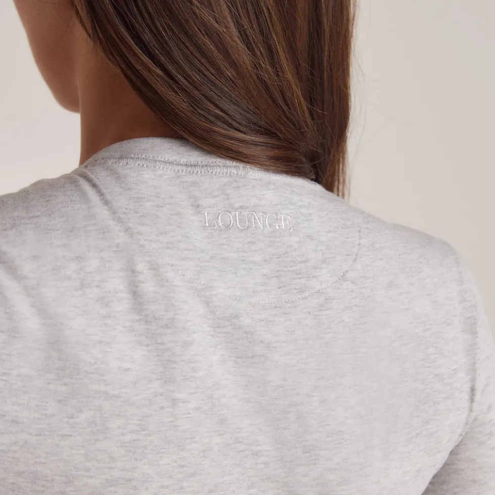Baumwoll-Langarmshirt - Grauer Melange