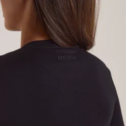 Baumwoll-Langarmshirt - Schwarz