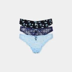 Bedruckte Strings (3er-Pack) - Blau-Druck