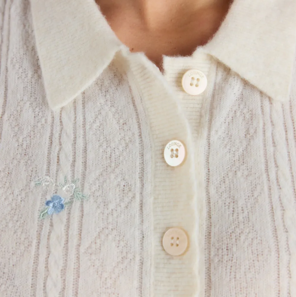 Besticker Stricktop - Crèmefarbe