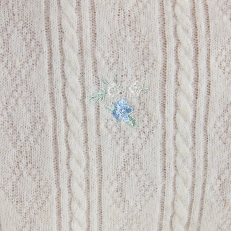 Besticker Stricktop - Crèmefarbe