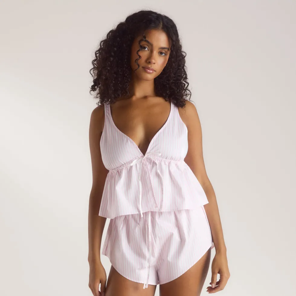 Bloom & Stripe Cami-Oberteil - Rosa