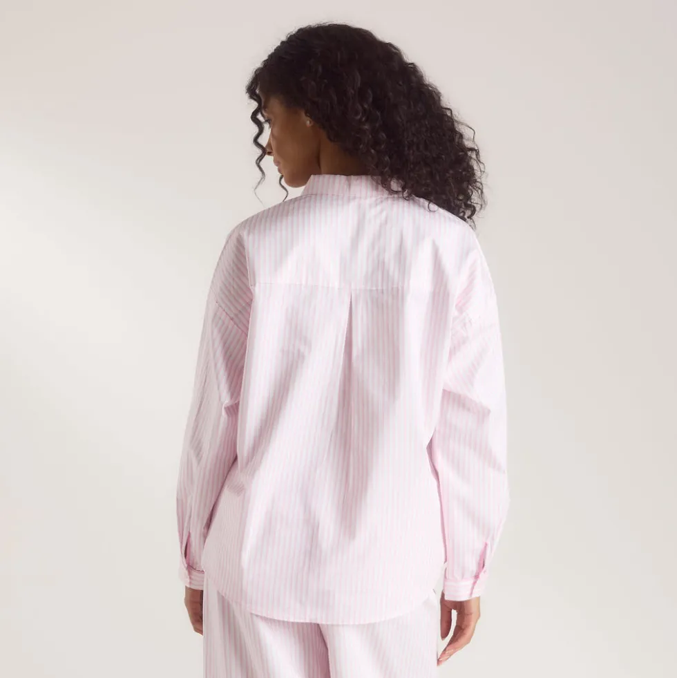 Bloom & Stripe Pyjamahemd - Rosa