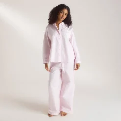 Bloom & Stripe Pyjamahemd - Rosa