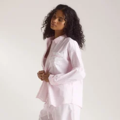 Bloom & Stripe Pyjamahemd - Rosa