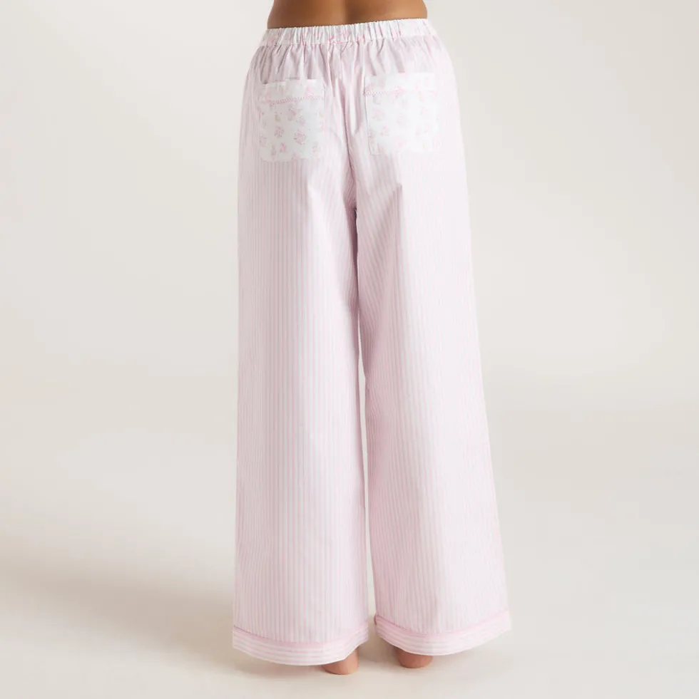 Bloom & Stripe Pyjamahose - Rosa
