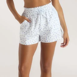 Bloom & Stripe Pyjamashort - Blau
