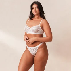 Blossom Balcony BH & String Set - Weiß