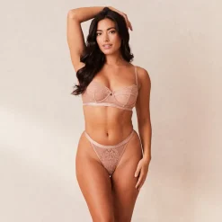 Blossom Balcony BH & String Set - Dusty Rose