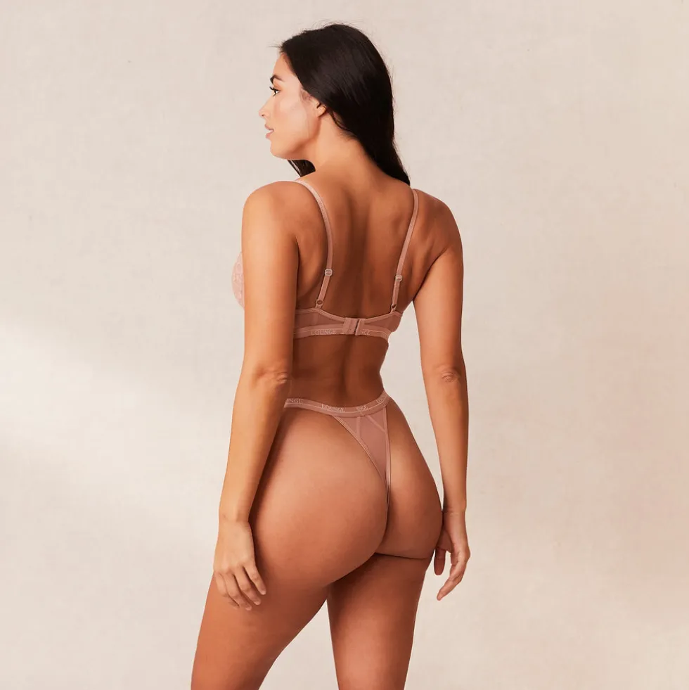 Blossom Balcony BH & String Set - Dusty Rose