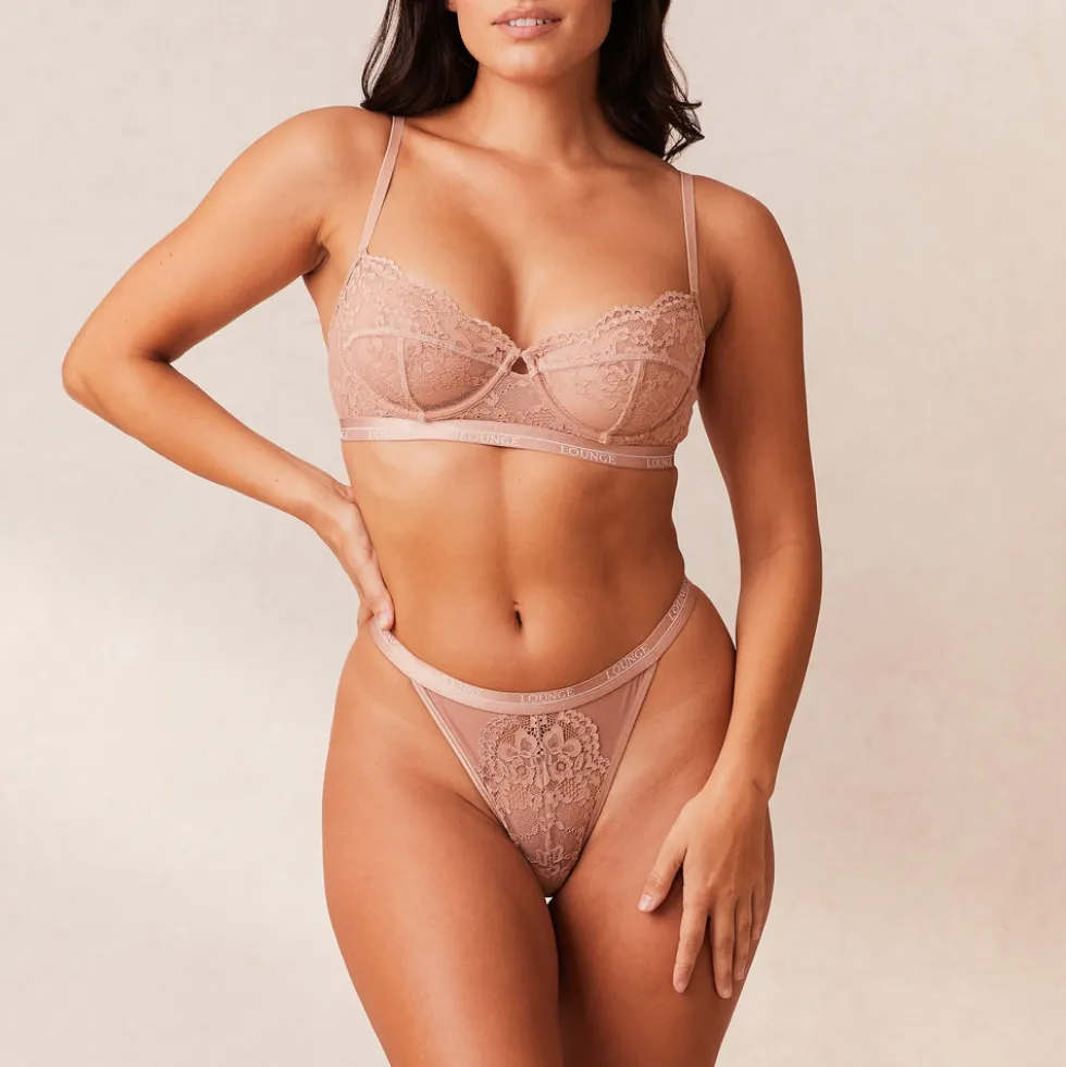 Blossom Balcony BH & String Set - Dusty Rose
