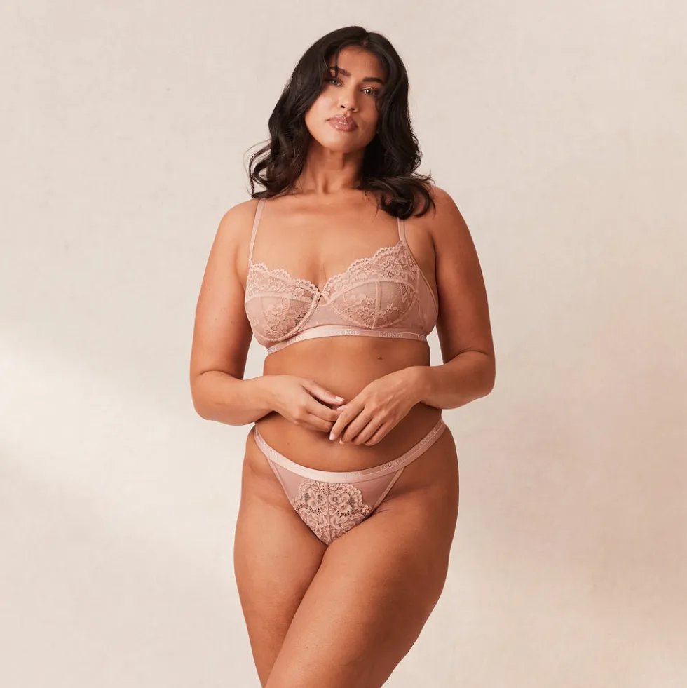 Blossom Balcony BH & String Set - Dusty Rose