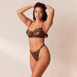 Blossom Balcony BH & String Set - Brunette