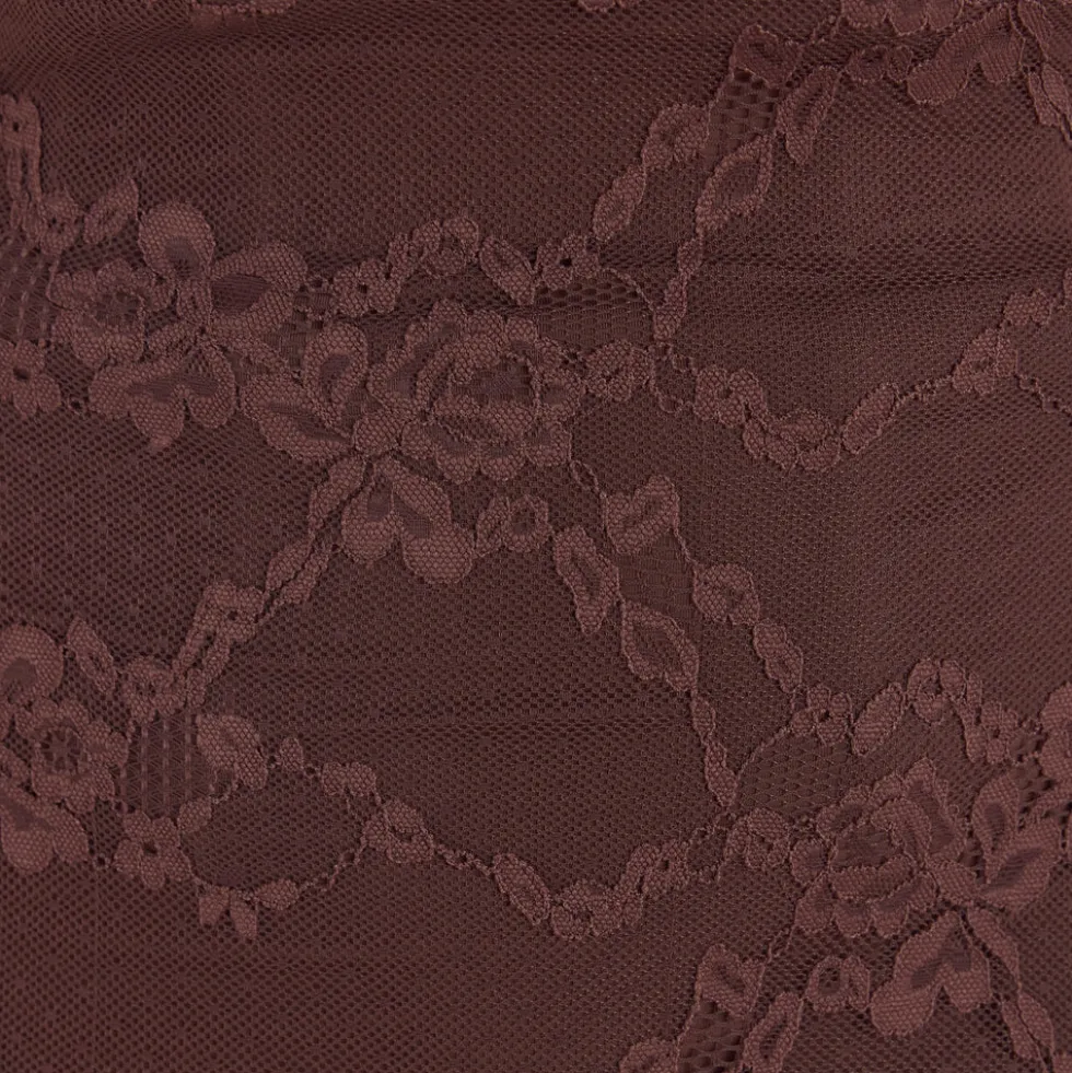 Blossom Maxikleid mit Body - Schokolade