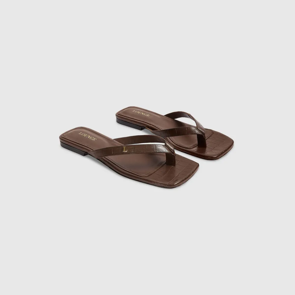 Brielle Zehenstegsandalen - Schokolade