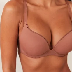 Comfort Push-Up T-shirt BH & String Set - Mokka