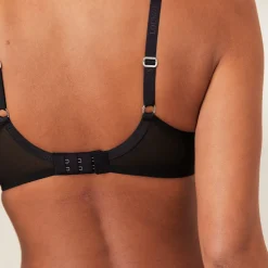 Comfort Push-Up T-shirt BH & String Set - Schwarz