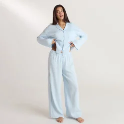 Crinkle Pyjamahemd - Blau