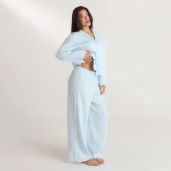 Crinkle Pyjamahose - Blau