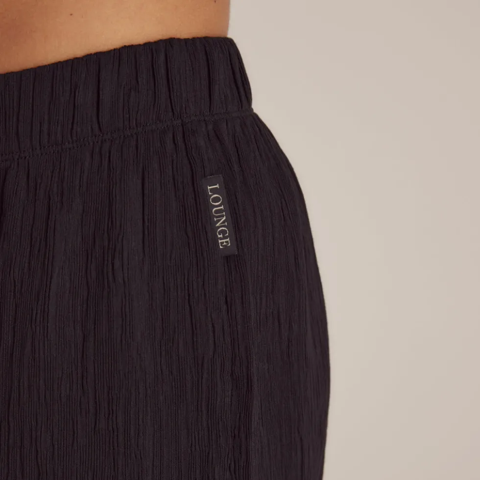 Crinkle Pyjamahose - Schwarz