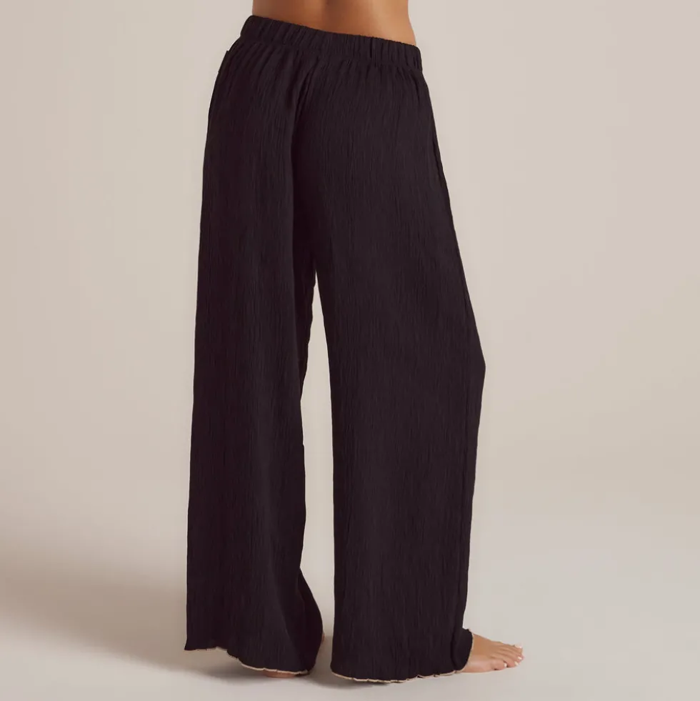 Crinkle Pyjamahose - Schwarz