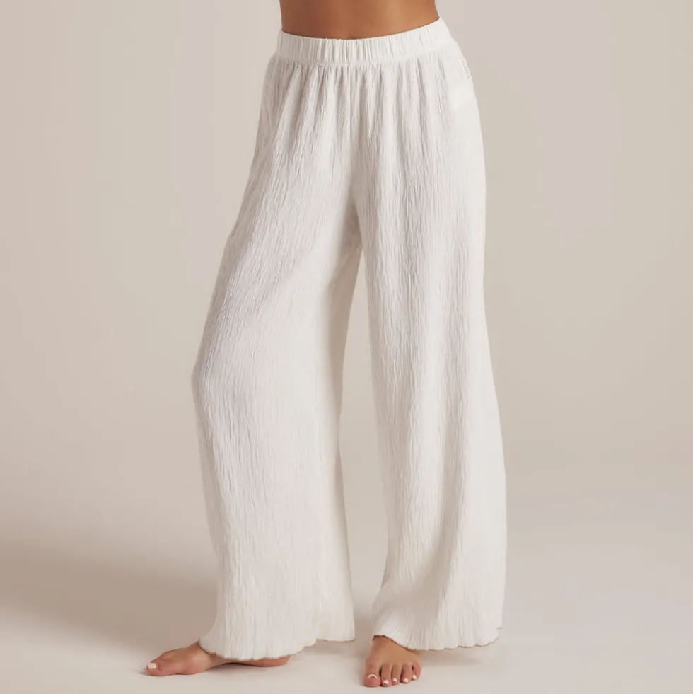 Crinkle Pyjamahose - Weiß