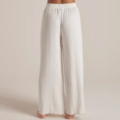 Crinkle Pyjamahose - Weiß