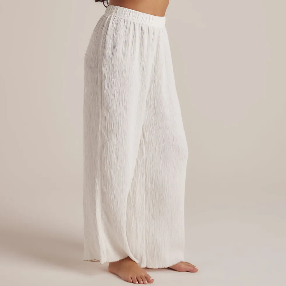 Crinkle Pyjamahose - Weiß