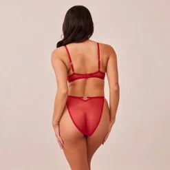 Flirt Balcony BH und String/Slip Set - Kastanienbraun