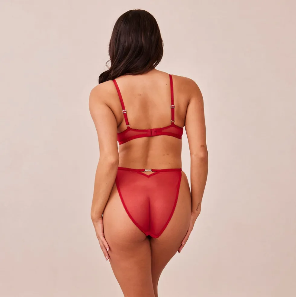Flirt Balcony BH und String/Slip Set - Kastanienbraun