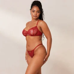 Flirt Balcony BH und String/Slip Set - Kastanienbraun