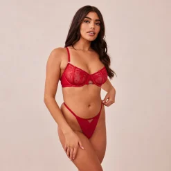 Flirt Balcony BH und String/Slip Set - Kastanienbraun
