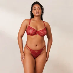 Flirt Balcony BH und String/Slip Set - Kastanienbraun