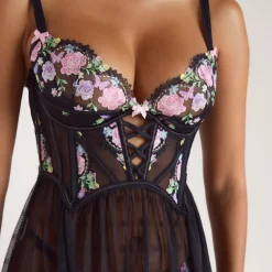 Genevieve Babydoll (Set) - Schwarz