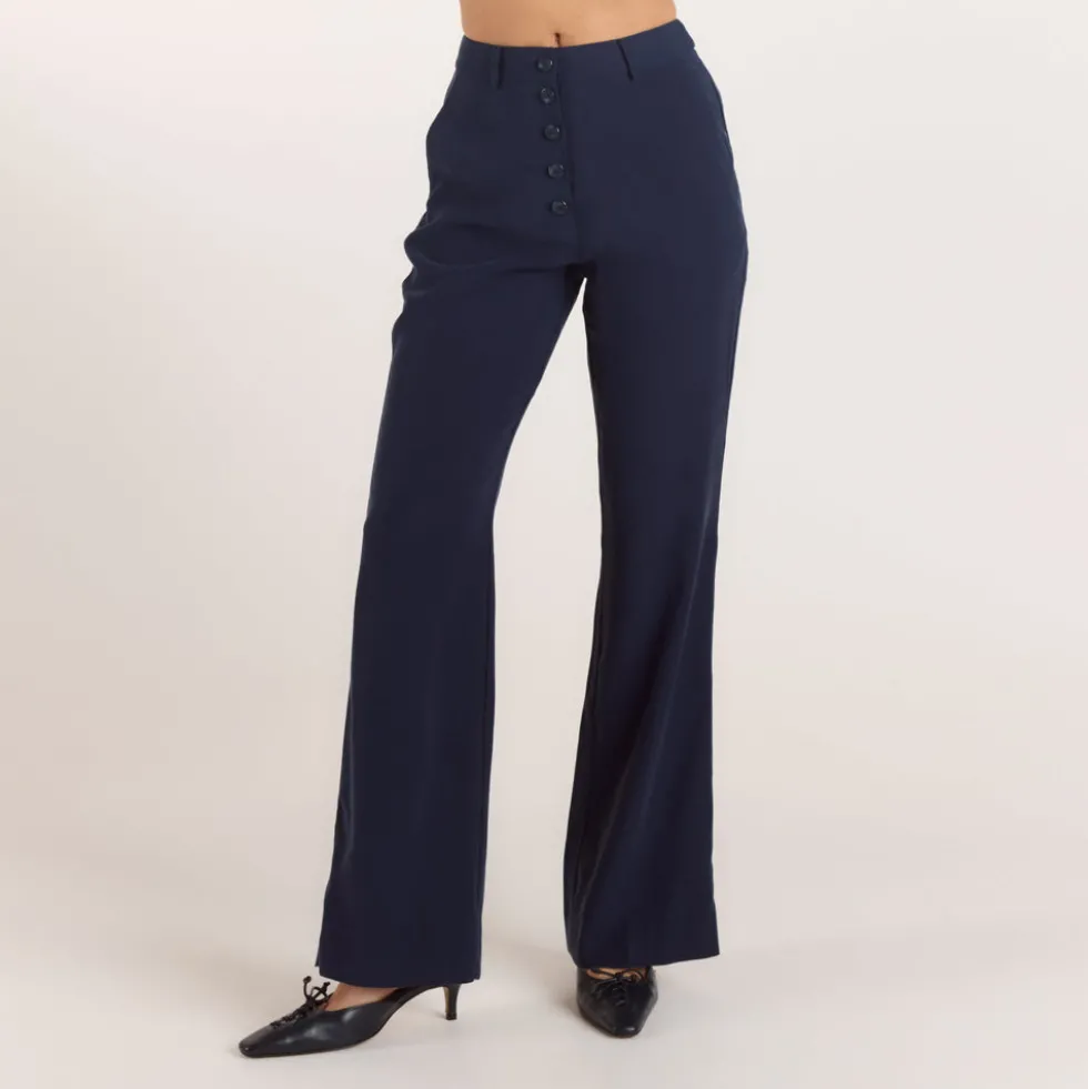 Gerade Hose im 90s-Style - Marineblau