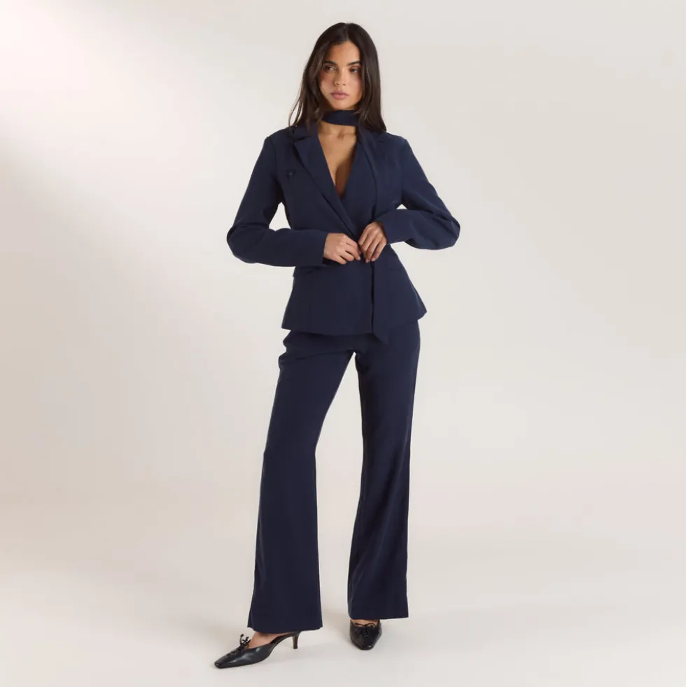 Gerade Hose im 90s-Style - Marineblau