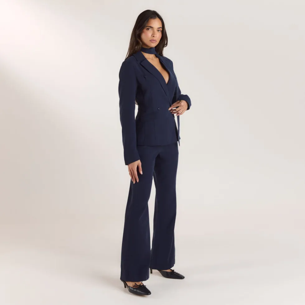 Gerade Hose im 90s-Style - Marineblau