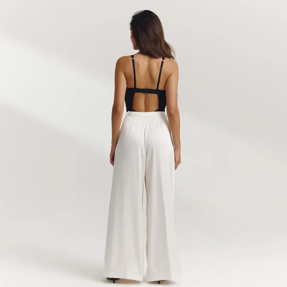 Geraffter Mesh-Body - Schwarz