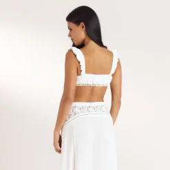 Gerüschtes Bralette - Crèmefarbe