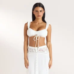 Gerüschtes Bralette - Crèmefarbe